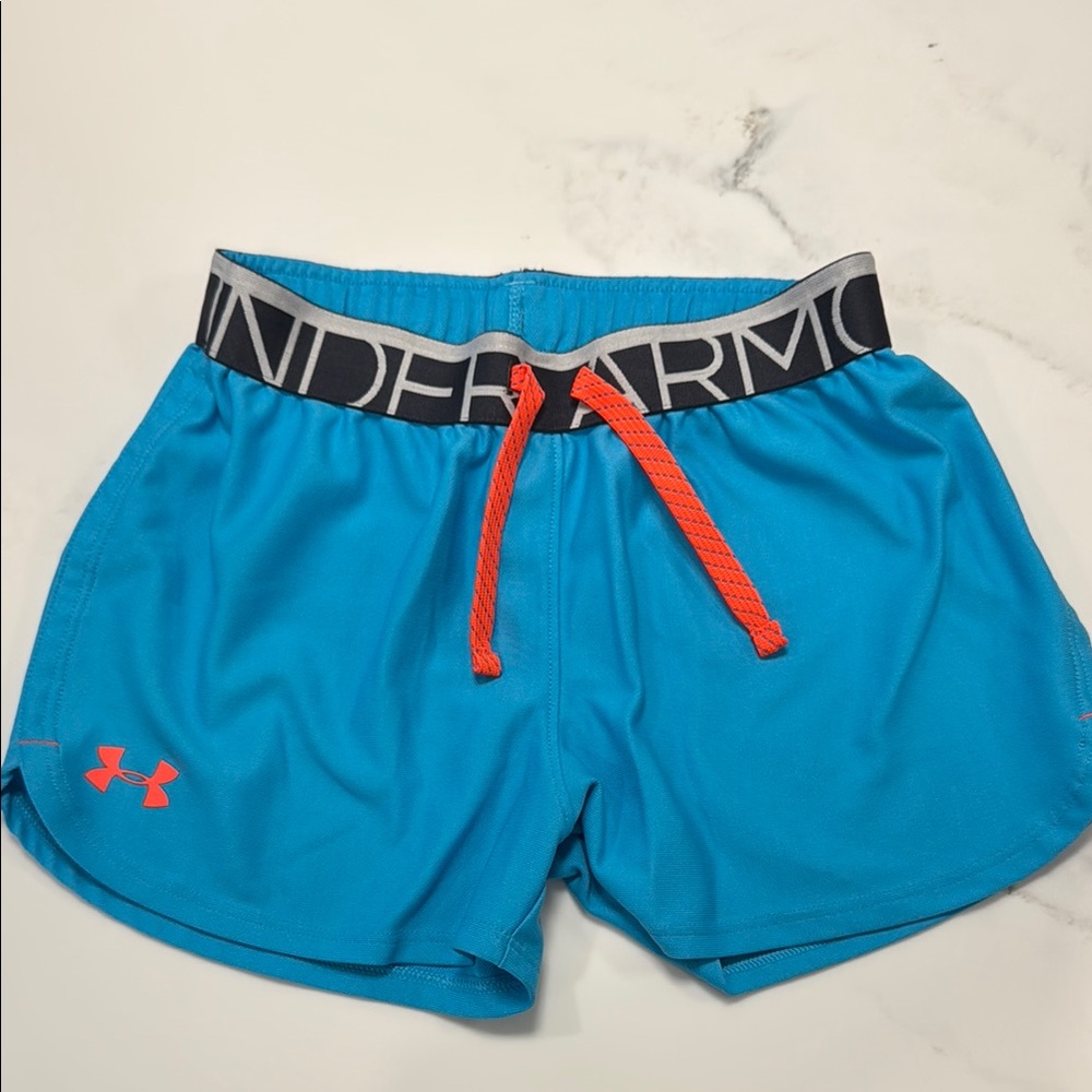 Under Armour Teal/Turquoise Shorts with Orange Detail